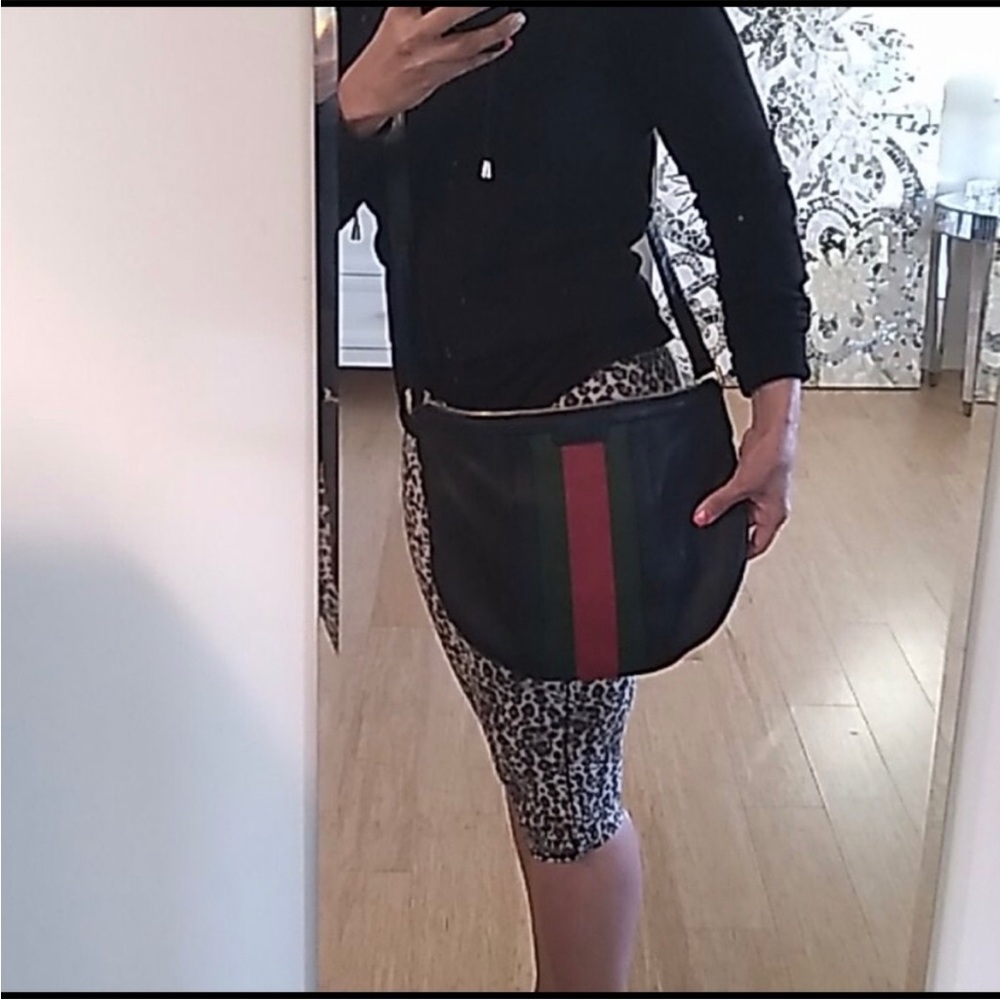 Gucci Black Leather with Red and Green Accent